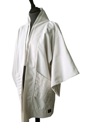 White Geometric Kimono