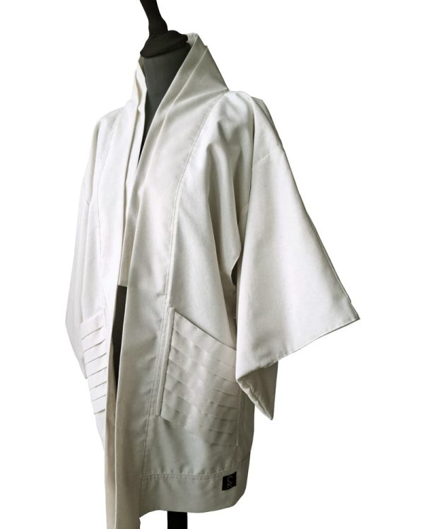 White Geometric Kimono