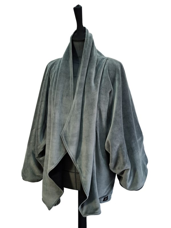 Kimono Veludo Cinzento