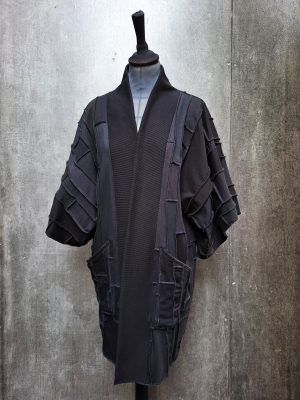Black Textured Kimono